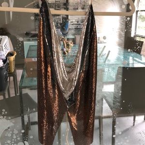 Vintage whiting and Davis Disco chain mail top-